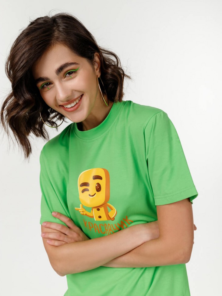 Футболка «Печенюх Красавчик», зелёная