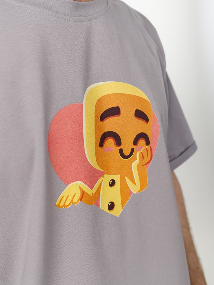 Футболка «Смущённый Печенюх», серая