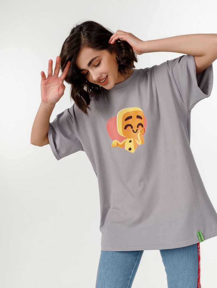 Футболка «Смущённый Печенюх», серая