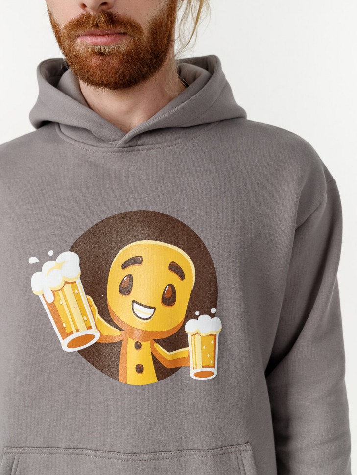 Худи «Пенный Печенюх», серое