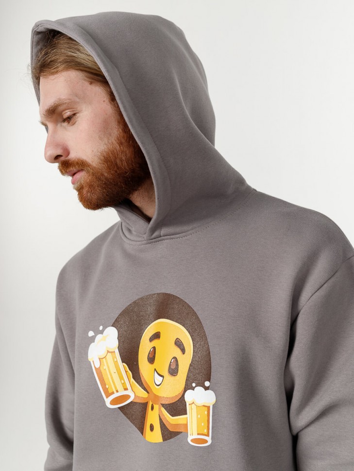 Худи «Пенный Печенюх», серое